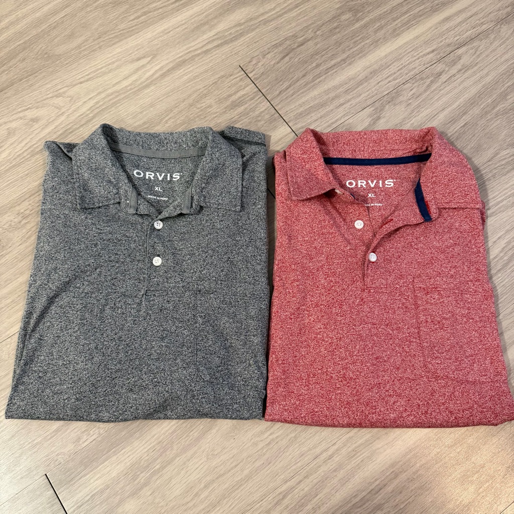2 Orvis, Cotton And Drytex Blend, Performance, Polo Shirts, Golf | Men’s Xl